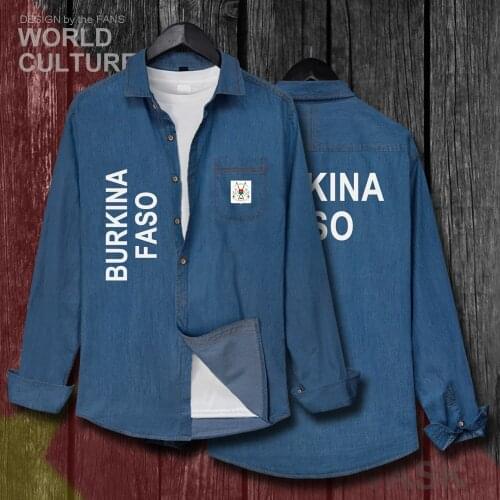 Burkina Faso BFA Burkinabe Men Fashion Jacket Clothes Autumn Cotton Turn-down Collar Jeans Shirt Long Sleeve Cowboy Coat New 20