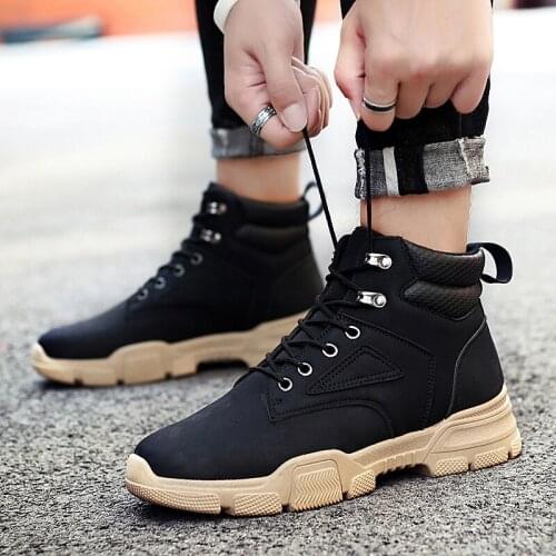 Snow Boots Men Mens Military Boot Waterproof Boots Men Shoes Casual Leather Mens High Top Winter Zapatos Cuero Hombre