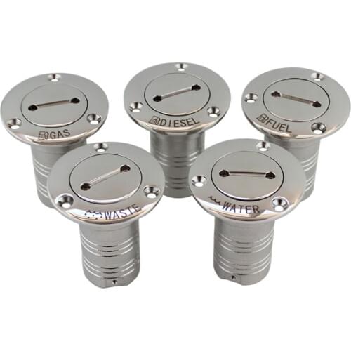 Stainless Steel Key Cap Deck Filler for Fuel Gas Water Waste Diesel or Customized Laser Logo Words 2pcs 38mm/1.5inches