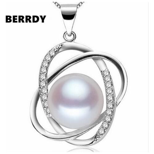 REAL PEARL Fashion Freshwater Pearl Pendant Necklace 10-11mm Super Big Pearl Female Ladys Necklace Jewelry