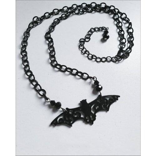 Punk Black Bat Animal Metal Pendant Necklace Gothic Hip Hop Rap Fashion Jewelry Gifts Cool Accessories Dark Jewelry