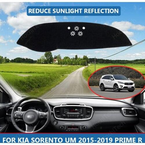 Anti-Slip Anti-UV Mat Dashboard Cover Pad Dashmat Protect Carpet for KIA Sorento UM 2015-2019 Prime R Accessories