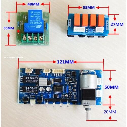 Remote preamplifier volume control panel motor potentiometer audio source signal selection switch board DIY
