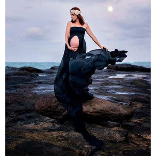 Sexy Chiffon Pregnancy Dress Photography Props Maternity Dresses For Photo Shoot Maxi Gown Dresses For Pregnant Women Clothes