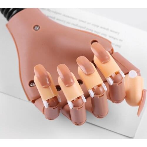 Removable Training Arm Practicing Hand Manicure With 100Pcs False Nail Hand Finger Adjustable Model Hand Nail Art Manicure Tool