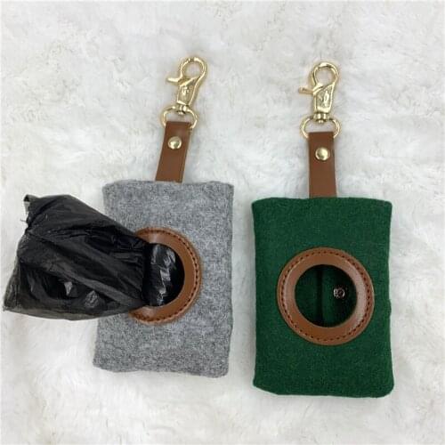 Fashion Dog Poop Storage Bag Outdoor Portable Food Leather Bag Walking Dog Garbage Bag Pet Supplies Dropshipping