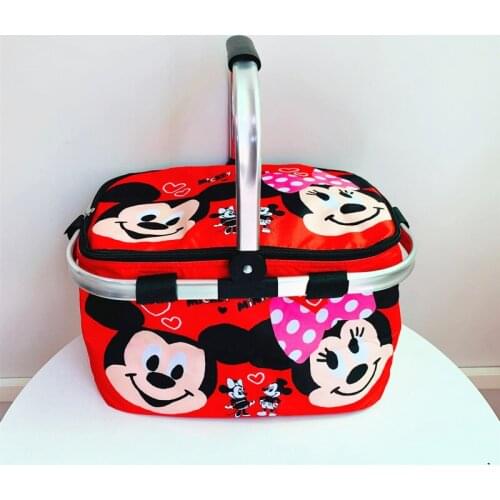 Disney mickey mouse Cartoon Picnic Bag Ice Pack Stitch Outdoor Insulation Handbag Ice Pack Storage Bag Insulation Lunch bag