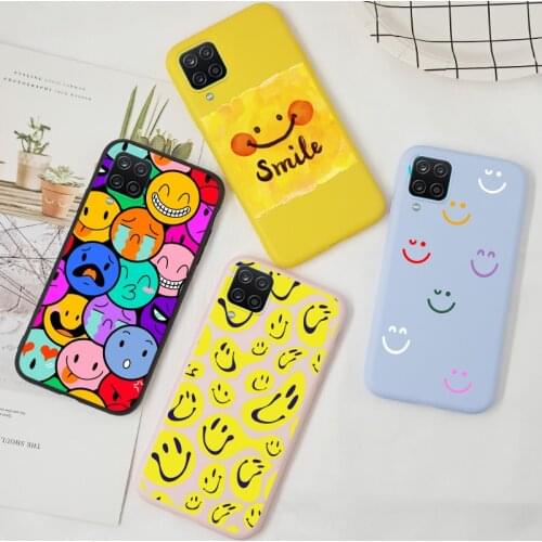 Smile Phone Case For Samsung Galaxy A52 A72 4G 5G A12 M12 A32 A51 A71 A31 A50 A70 A40 A21S M31 M31S M30S M21 Cover Silicone TPU