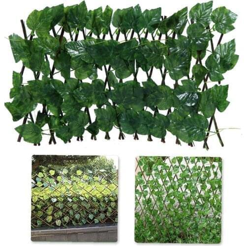 Retractable Artificial Garden Plant Fence Gates Trellis Decoration Privacy Wood 40/70CM Home Garden Deco Accessories