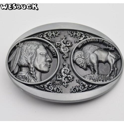 WesBuck Brand New Style Cowboy Belt Buckle For Men Women Metal Belt Buckles With PU Belt Holiday gifts