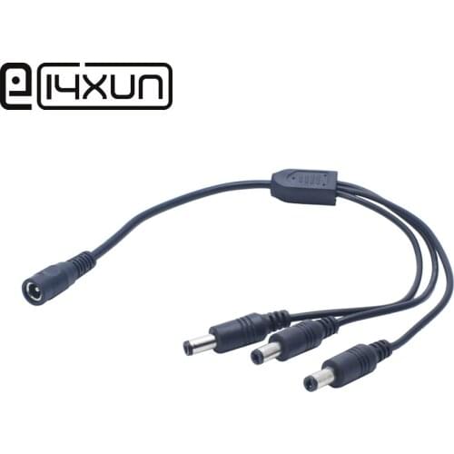 1Pcs DC 5.5*2.1mm 1 to 3 Port DC Power Splitter power Adapter Cable 5.5 x 2.1 mm Plug for Led Strip CCTV Camera