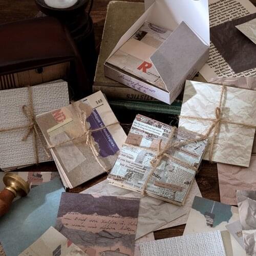 100Pcs/Box Old Book Page Fragments Material Paper Junk Journal Planner Scrapbooking Vintage Decorative DIY Craft Paper