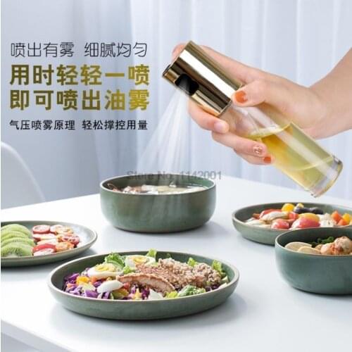 100pcs Glass Olive Oil Spray BBQ Cooking Kitchen Baking Olive Oil Sprayer Oil Spray Empty Bottle Vinegar Bottle