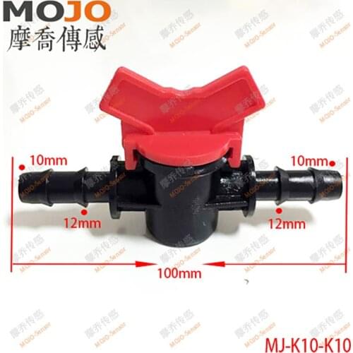 2020 MJ-K10-K10 10mm to 10mm shut off mini valve irrigation grooved barbed plastic (10pcs/lots)