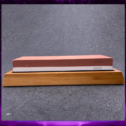 2021 non-slip bamboo base non-slip silicone oil stone pad 15 degree fixed angle guide knife holder professional sharpening stone
