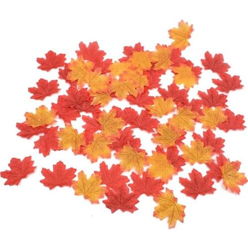 50/100pcs Vivid Artificial Silk Maple Leaves Petals For Thanks Giving Autumn Fall Festival Home Party Wedding Table Leaf Decor