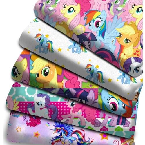 50*145cm Cartoon Horse Polyester Cotton Fabric for Tissue Sewing Quilting Fabrics Needlework Material DIY Handmade,c20927