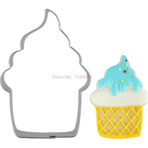 500pcs Summer Cupcake Ice Cream Cookie Stencils Pancake Biscuit Cookie Cutter Tools Baking Modelling Tools Stainless Steel
