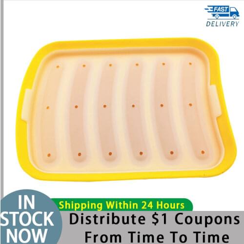 Hamburger Mold Baking Kitchen Gadget Homemade DIY Six-Piece Lid Silicone Sausage Mold Silicone Hot Dog Rapid Prototyping