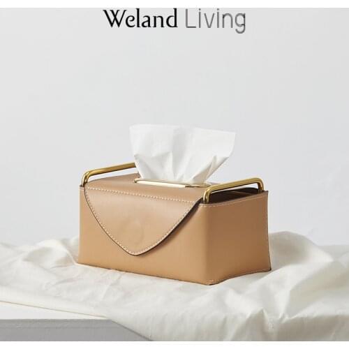 Stand Car Leather Tissue Box Container Creative Napkin Holder Baby Wipes Case Retro Porta Tovaglioli Home Storage BY50ZJ