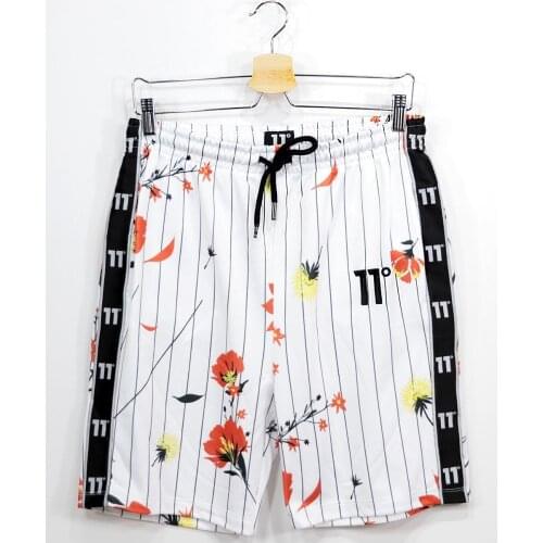 11 Degrees Flowers Striped Jogger Shorts