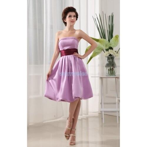 Free shipping 2016 new design brides maid dresses short high quality sexy purple real dress real picture Bridesmaid Dresses