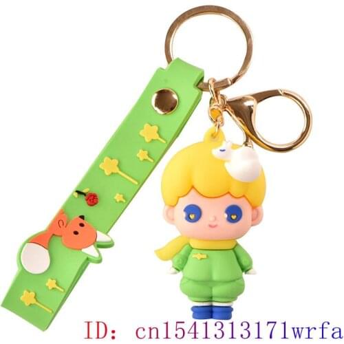 PVC Princess Doll Keychain Men Keyring Cartoon Key chain Keybuckle Kawaii Fashion Bag Pendant Prince Anime Cute Gift Women