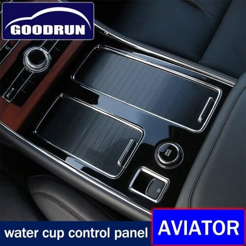 For Lincoln AVIATOR Car Styling Carbon Fiber Central Control Frame Water Cup Storage Panel Trim Decoration Sticker Cover