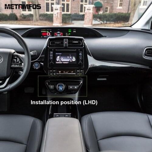 For Toyota Prius Hatchback 2019 2020 Carbon Fiber Gear Shift Box Cover Trim Decoration Frame Interior Accessories Car Styling