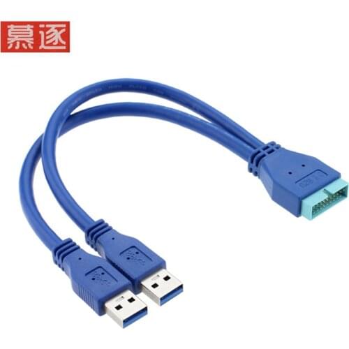 Dual 2 Port USB 3,0 USB 3,0 A Stecker auf Motherboard Mainboard 20Pin Kabel Adapter 19 Pin USB Verlängerung kabel