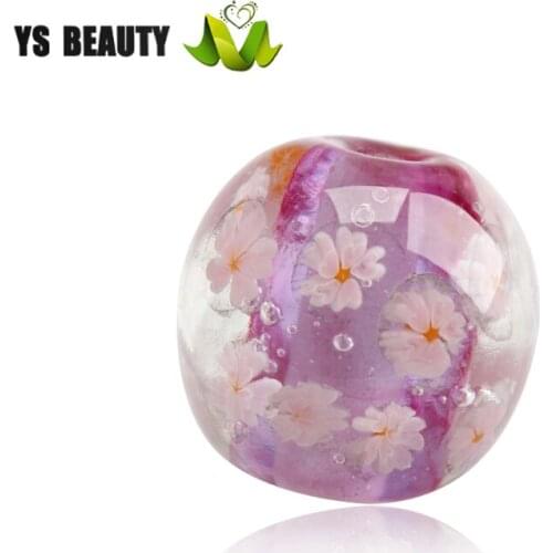 Purple Smallcherry glass beads Tianjin glass beads manufacturer diy woven rope art small jewelry pendant for girls bracelets