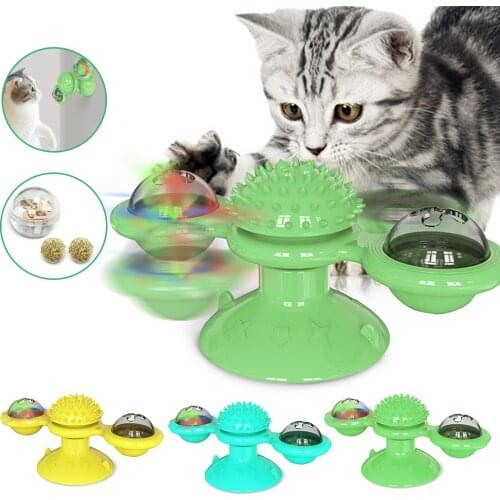 Pet Cats Toys Whirling Puzzle Training Turntable Supplies Windmill Ball Type Interactive At Kitten Play Cat Supplies158x74mm #15