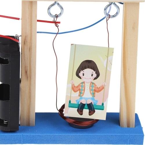 Invention Experiment Wood Electromagnetic Science DIY Handmade Swing Set New Educational Toy for Children Birthday Gift