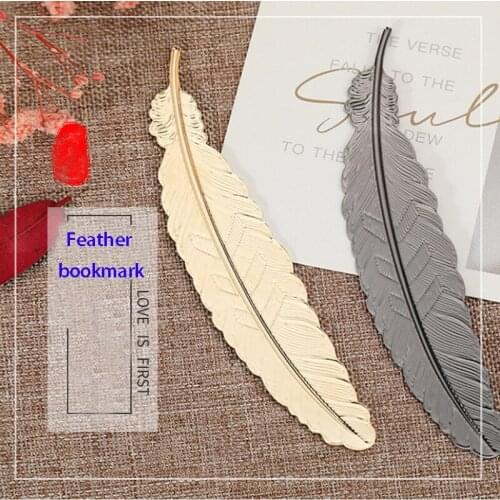 6PC/SET Metal Creative Feather Bookmark Chinese Antique Cultural And Creative Student Gift Bookmark Wholesale