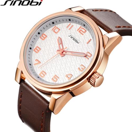 SINOBI Sports Mens Watches Genuine Golden Watch Men Wristwatches Geneva Roman Number Male Watches Relojes Hombre Marca Famosa