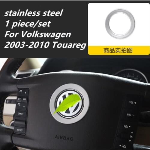 Stainless steel 1pc steering wheel decorative bright ring Car stickers for Volkswagen 2003-2010 Touareg Accessories