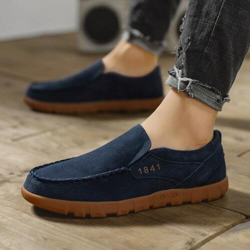 New Italian Loafers Men Shoes Casual Suede Leather Luxury Brand Designer Fashion Slip on Shoes For Men Driving Shoes Male Flats