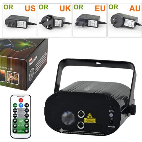 Mini Portable Wireless Remote 20 Pattern Water Galaxy Laser Lights Mix RGB LED Projector Lamp DJ Party Show Stage Lighting W20RG