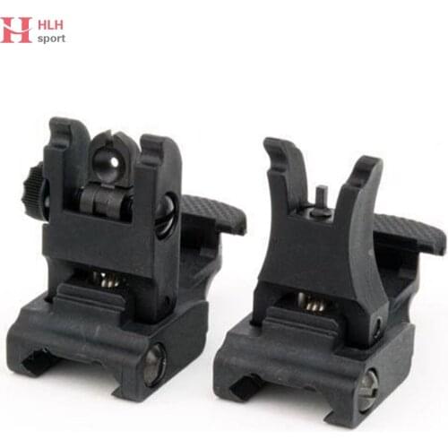 Front and Rear Sights for AR Flat Top Rifles Low Profile Flip-Up Set BK BUIS AK 223 5.56