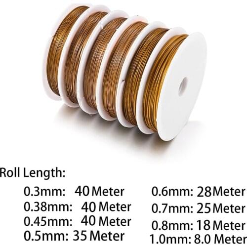 1Roll/lot Gold Resistant Strong Line Stainless Steel Wire 0.3/0.45/0.5/0.6mm Tiger Tail Beading Wire For Jewelry Making Supplies