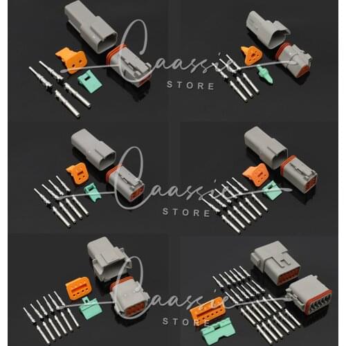 1set Deutsch DT connector DT06-2S/DT04-2P 2P 3P 4P 6P 8P 12P waterproof electrical connector for car motor with pins 22-16AWG