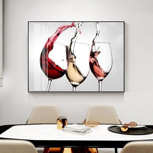 Romantic Yellow boat Red Wine champagne Posters & Prints Canvas Painting Kitchen Modern Home Decor Wall Pictures for Living Room