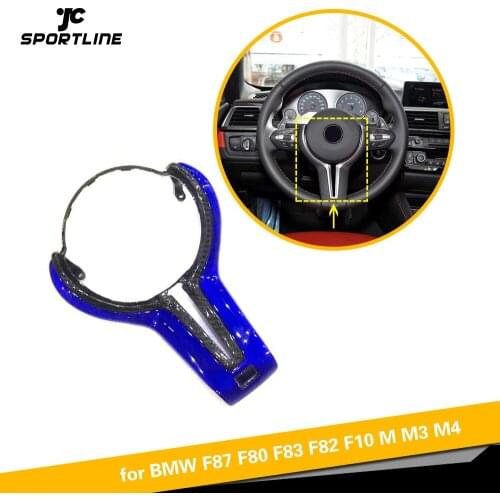 Steering Wheel For BMW M2 F87 M3 F80 M4 F82 M6 F06 F12 F13 X5M F85 X6M F86 Carbon Fiber Steering Wheel Trim Cover Decoration