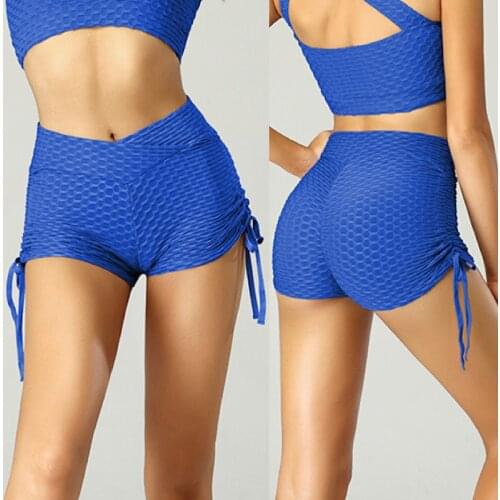 Yoga Shorts Women Sports Shorts Side Drawstring Running Fitness Shorts Women Workout Run Jogging Summer Hot Shorts