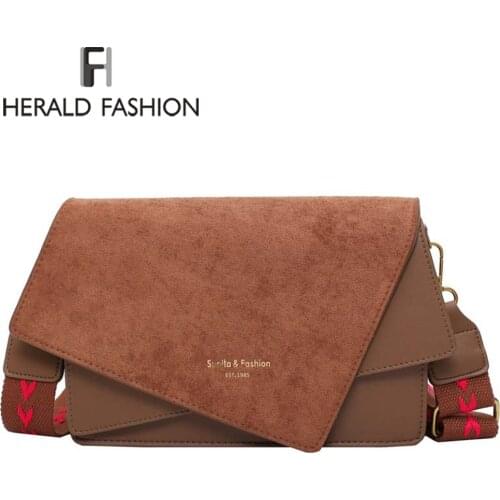 Contrast Color Crossbody Bags For Women 2020 Messenger Shoulder Bag Suede PU Leather Ladies Purses and Handbags CrossBody Bag