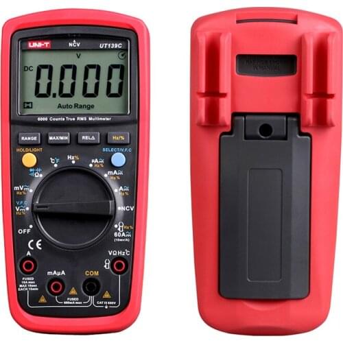 UNI-T Digital Multimeter UT139A/UT139C True RMS Auto Range Meter Handheld Tester 6000 Count Voltmeter Temperature Tester Meters