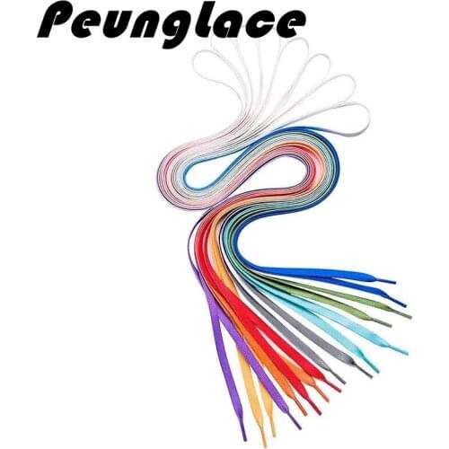 Quality PeungLace 1000 pairs/lot Gradient Flat Laces Colorful Print Shoelaces