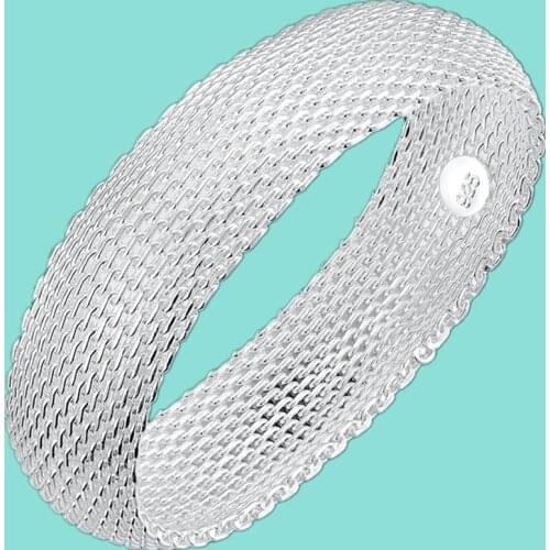 925 Sterling Silver Braided Bangles For Women Wedding Engagement Party Style Jewelry