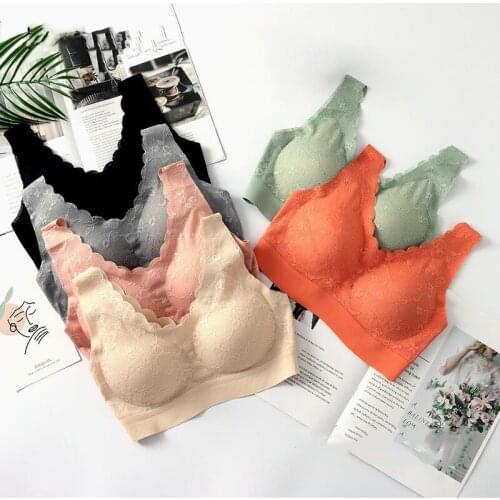 Hemming 3D Latex Push Up Bra Underwear For Womens Sexy Gather Beauty Back Seamless Lace Bra Breathable Deep V Bra Lingerie