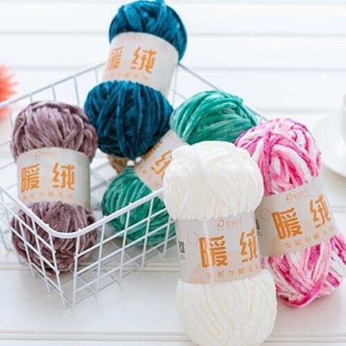 100g/ball DIY Soft Chenille Yarn 100% Polyester Winter Warmth Pleuche Cashmere Yarn Baby Wool Thread Hand Knitting Crochet